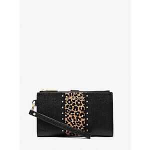 Michael Kors Adele Leather and Leopard Print Calf Hair Smartphone Wallet